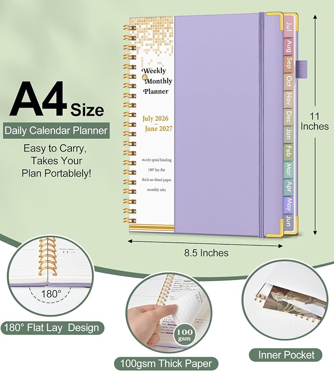Academic Planner 2026-2027, Hardcover Weekly and Monthly Calendar Planner from - Image 5