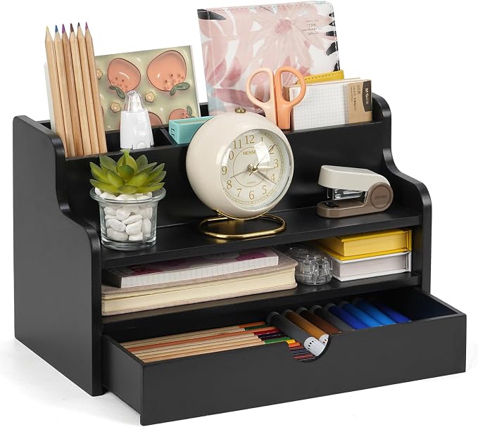 Mail Organizer Countertop, 4 Slots Desk Organizer by Dhmkfly