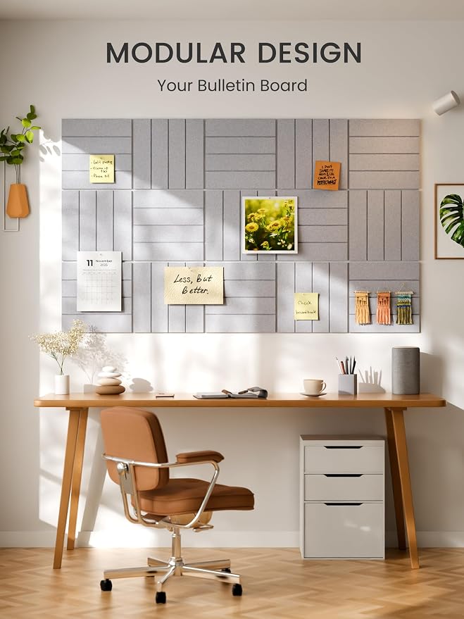 Bumusty Large Cork Board Alternative-48 x 36" Felt Bulletin Board Tiles - Image 6