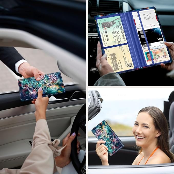 Car Registration and Insurance Holder，Colour Patterns Men Women Car License - Image 3
