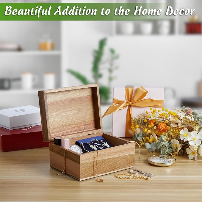 DRASTAR Keepsake Box, Acacia Wood Memory Box - Image 6