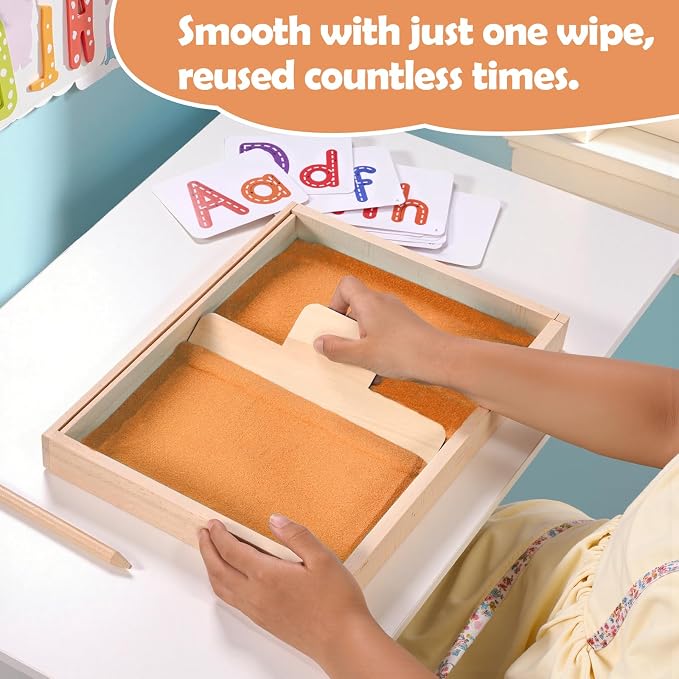 Montessori Sand Tray for Kids, Writing Play Sand Tray - Image 6