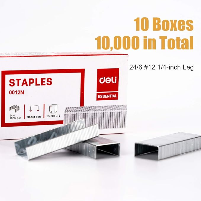 Leven 10, 000 Staples, Fits 25, 40 and 60 Sheet Capacity Staplers, Standard 1/4 - Image 2