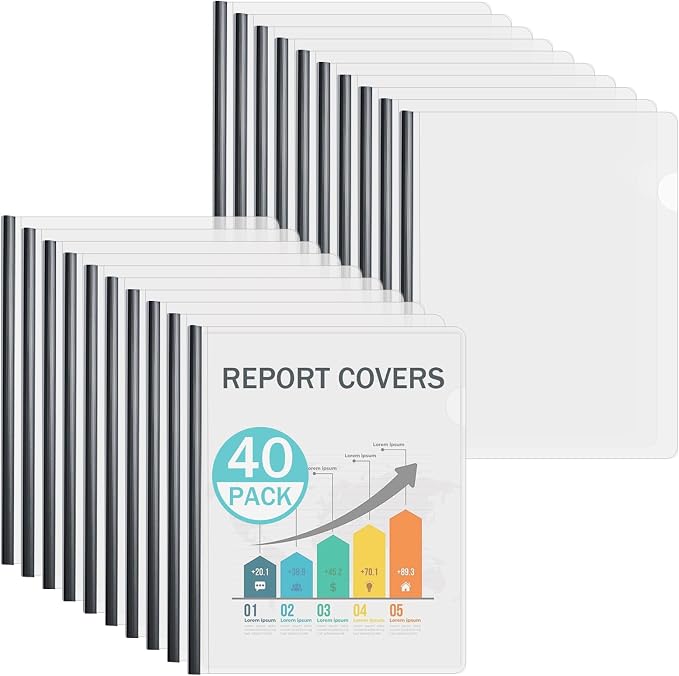 Binditek 40 Pack Clear Report Covers by Binditek