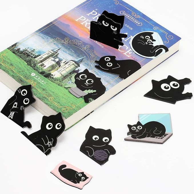 Black Cat Bookmarks, Tumwisk 10PCS Magnetic Bookmarks, Cute Bookmark Magnet - Image 5