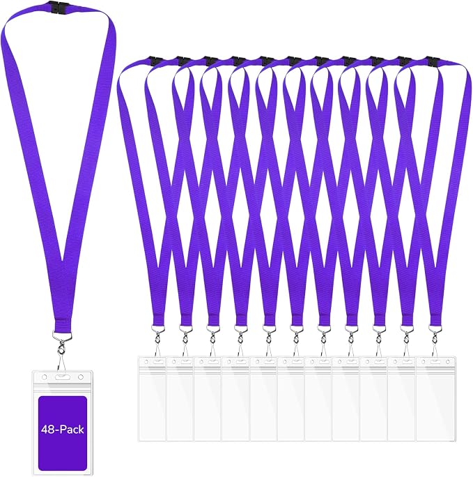 48-Pack Purple Breakaway Lanyards by WEZEBEL