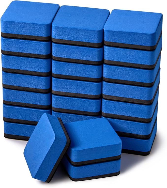 Favide 24 Pack Magnetic Whiteboard Dry Erase Erasers Chalkboard Cleansers by favide