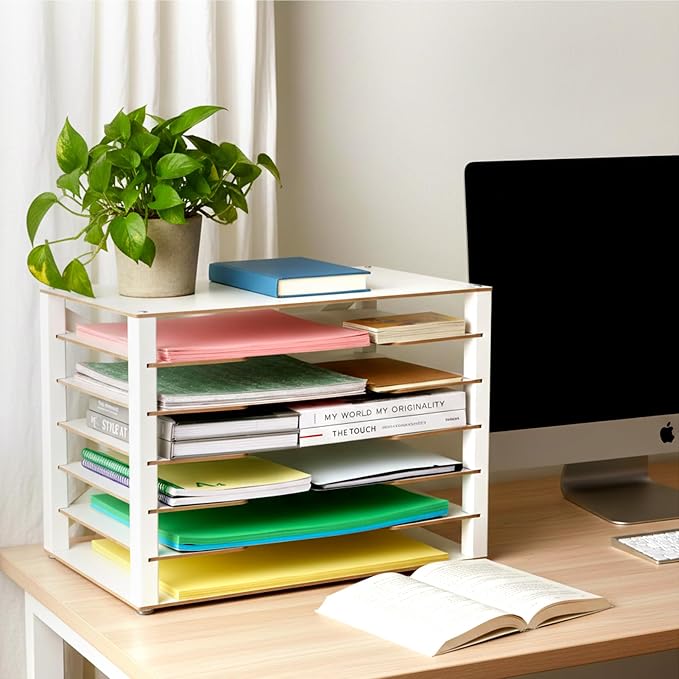 Yumkfoi Construction Paper Organizer 12" x 18", 6-Tiers Paper Organizer Storage - Image 6