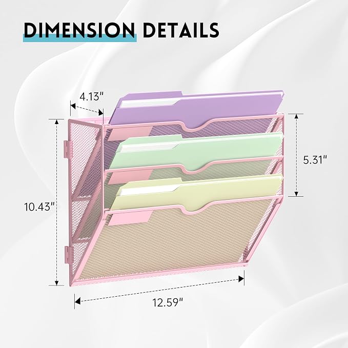 SUPEASY 3 Tier Wall File Organizer, Hanging Wall Mounted Mail Organizer - Image 2