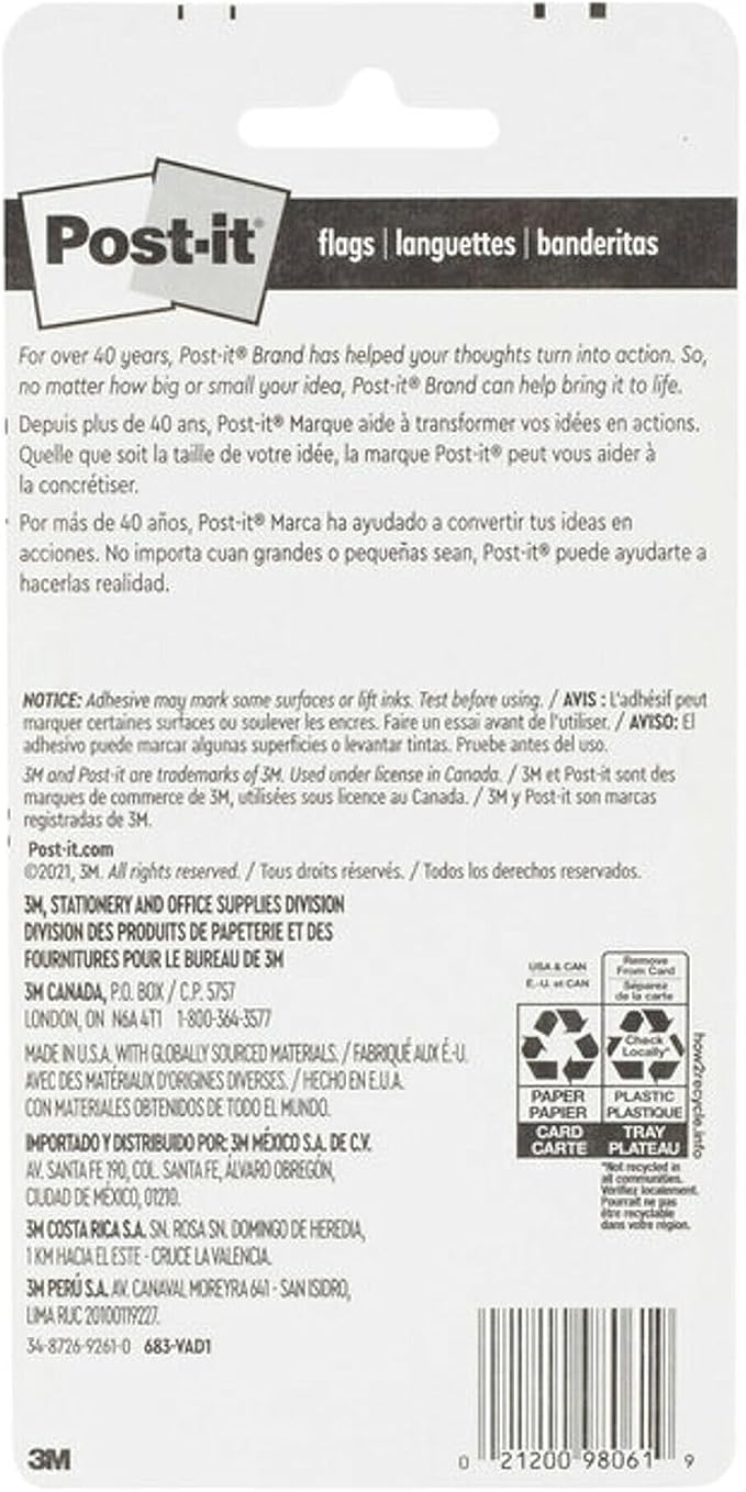 Post-it Flags Value Pack, 35/Dispenser, 8 Dispensers/Pack, .47 in Wide - Image 12