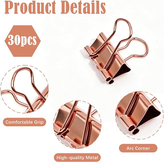 BAYTORY 40Pcs Binder Clips, Binder Clips Assorted Sizes, - Image 4