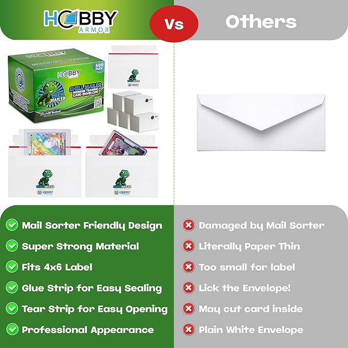 500 Pack Shell Mailer Trading Card Envelopes by Hobby Armor, Perfect Sized - Image 4