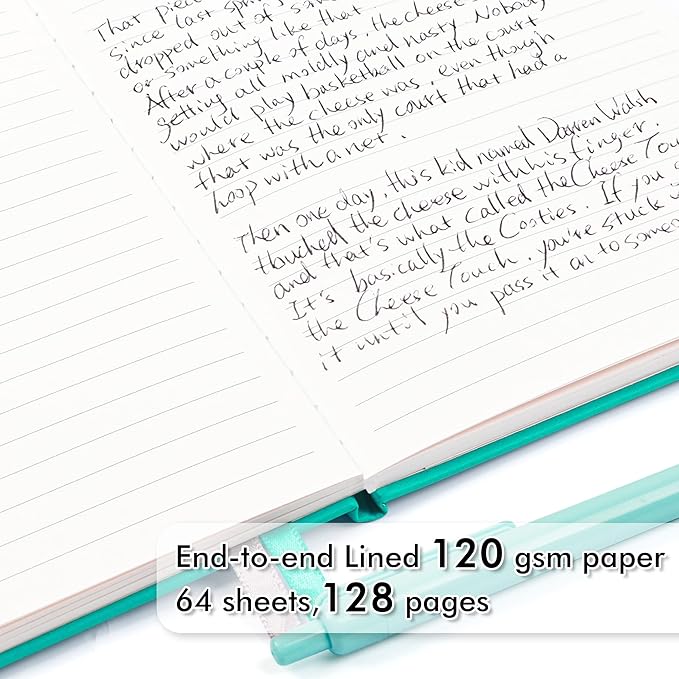 feela 24 Pack Journal Notebook Bulk for Work, Business Notebook Hardcover Lined Writing Journal with Pen Holder for Men Women Note Taking, with 24 Black Pens, 120 GSM, 5.1”x8.3”, A5, Aqua-DeskLoop Office