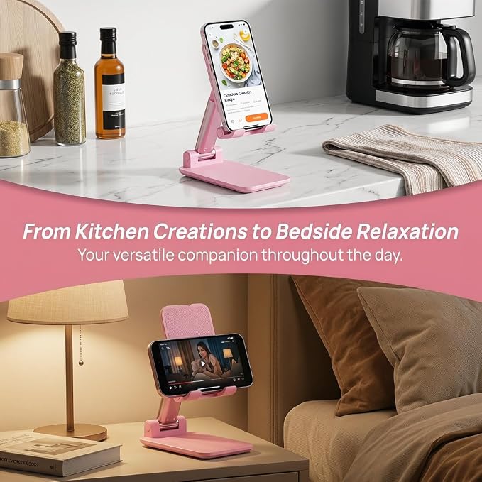 Phone Stand for Desk, Cell Phone Holder Cute Smart Cellphone Stand Foldable - Image 2