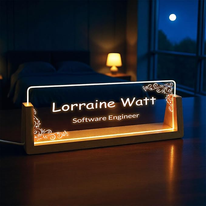 Custom Desk Name Plate, Light Up Acrylic Office Sign, Personalized Gift - Image 6