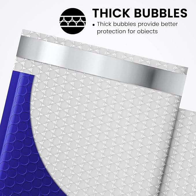 Fuxury Bubble Mailer 6x10 600 Pack Royal Blue #0, Poly Padded Envelope mailers - Image 4