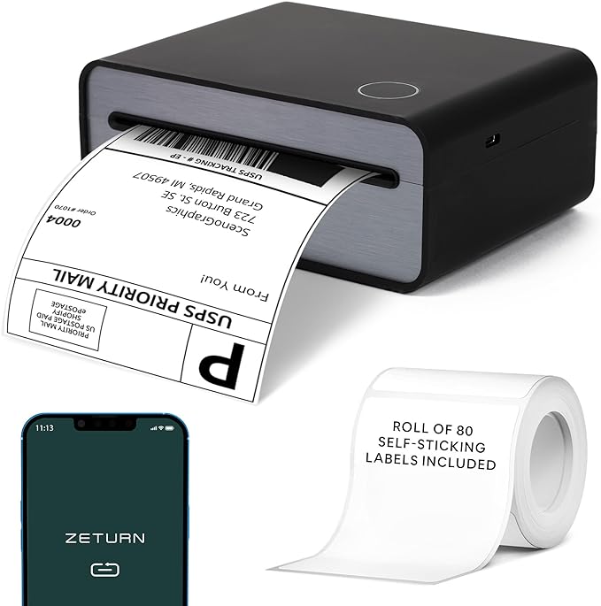 Wireless Return Label Printer – Compact, Battery-Powered & Easy-to-Use Package Returns from Home-DeskLoop Office