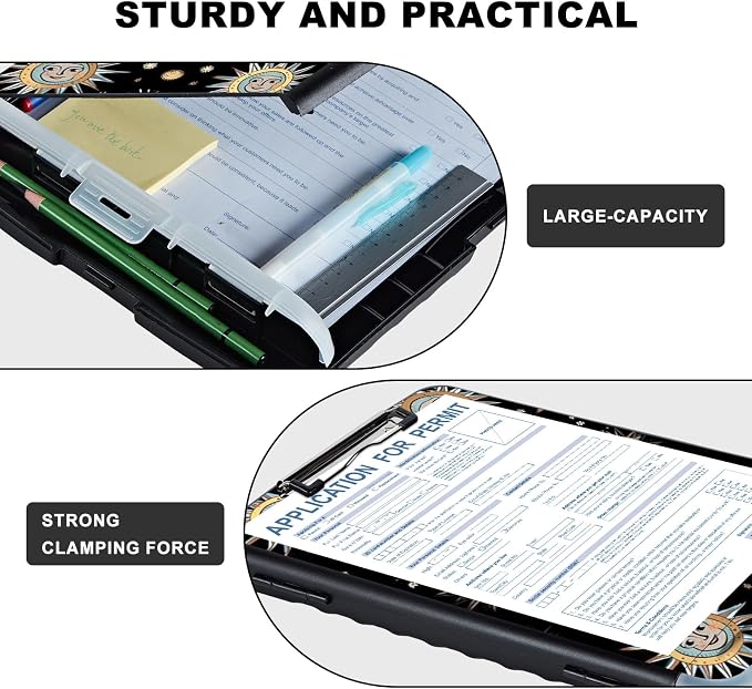 Clipboard with Storage, Storage Clipboard with Pen Holder, Heavy Duty Plastic - Image 3