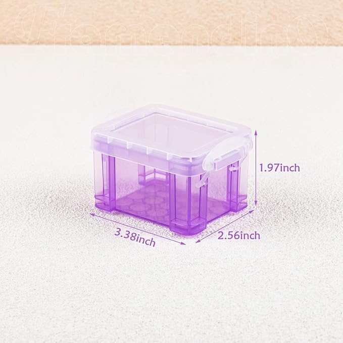 Framendino, 8 Pack Translucent Small Plastic Boxes Mini Desktop Storage Box - Image 2