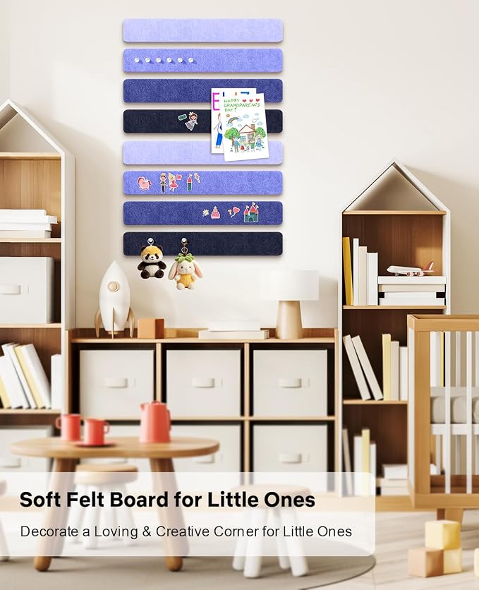 Small Cork Bulletin Board Tiles, Felt Wall Decor and Office Desk Accessories - Image 4