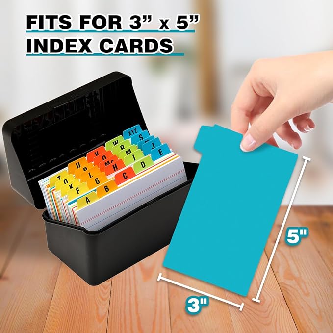 Chell 3x5 Plastic Index Card Dividers, Heavyweight Poly Index Card Guides A-Z - Image 3