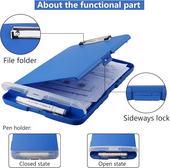 SFLHHDM Storage Clipboard with Pen Holder, High Capacity Clipboards - Image 5