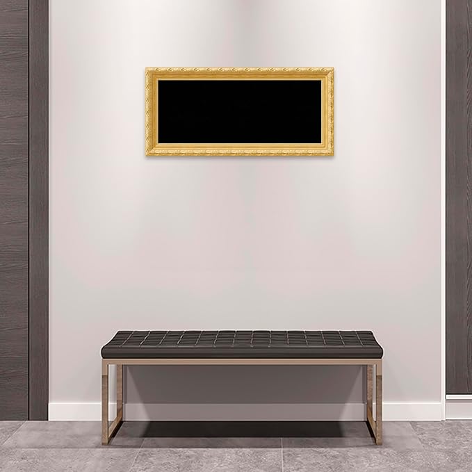 Amanti Art Black Cork Board for Wall, 16x34 Vision Board with Gold Wood Frame, Medium Corkboard Office Decor for Home Organization, Traditional Corkboard Pinboard to Display Items for Home-DeskLoop Office