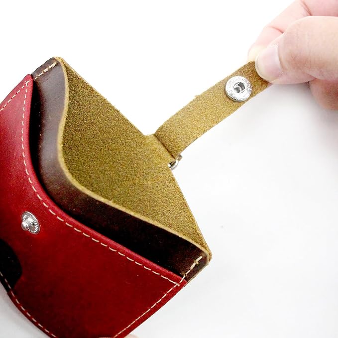 Badge Holder: Boshiho Cowhide Leather ID Badge Card Holder - Image 7