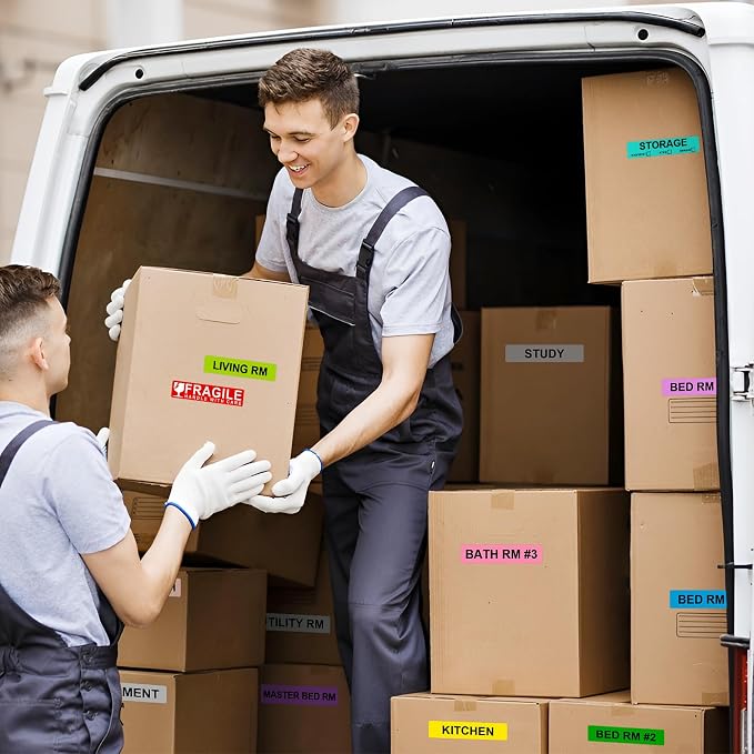 Moving Box Labels – 1440 PCS Color Coded Room Stickers, Fragile & Heavy Item - Image 7