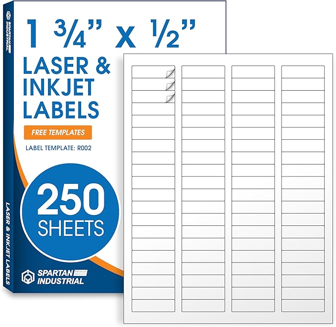 1.75" X 0.5" Matte White Return Address Labels Mailing Labels by SpartanIndustrial