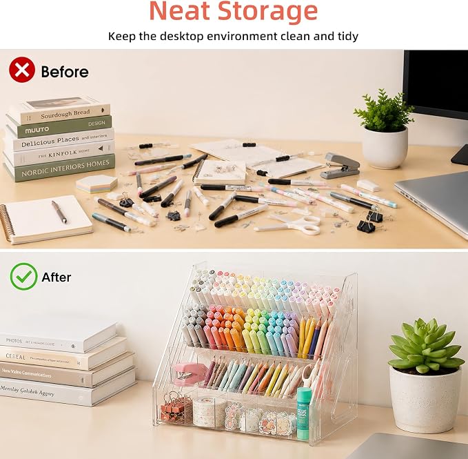 Acrylic Pen Pencil Holder for Desk - Image 4
