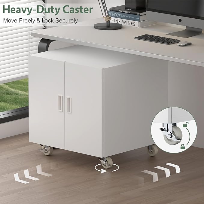 Metal Printer Stand, Rolling Table - Image 4