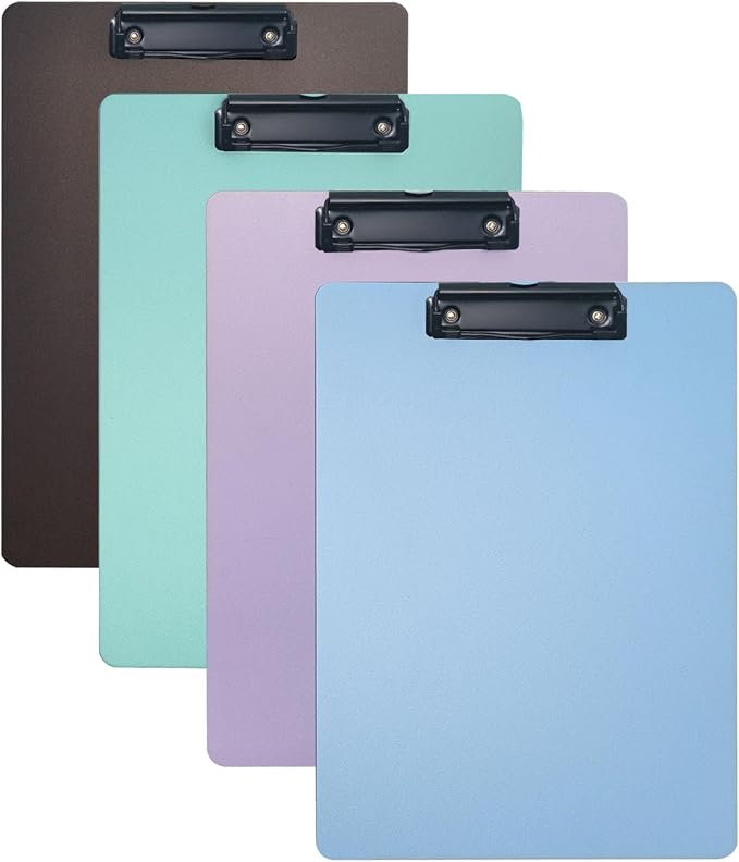 4-Pack Plastic Clipboards, Clip Boards by Yuetshuni