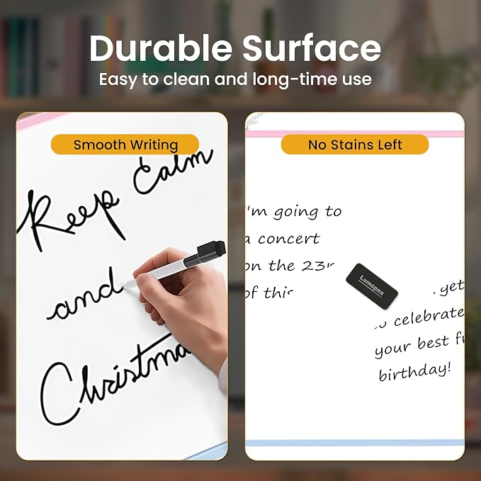 Dry Erase Board for Wall, 6 Magnets and 3 Mini Sticky Notes, Large White Board - Image 6