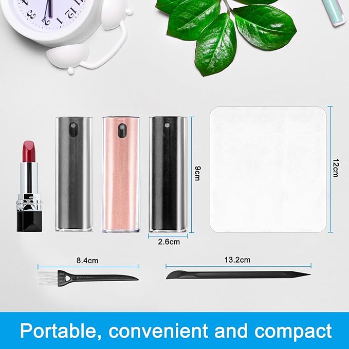 walrfid 3Pcs Laptop Cleaner, Computer Screen Cleaner Spray and Wipe, Electronic Laptop Cleaning Kit for iPad, iPhone, Cellphone, Monitor, MacBook Pro, Car Display, Tablet, TV, Kindle, Grey Pink Black-DeskLoop Office