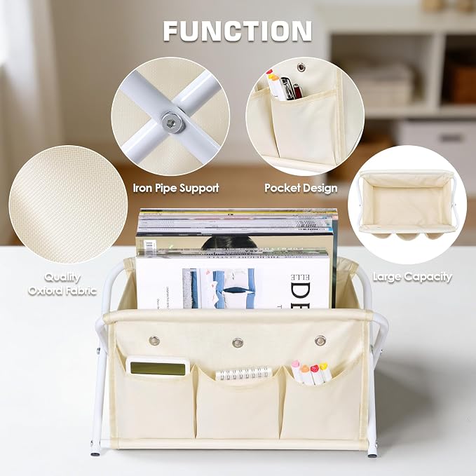 KEEGH Magazine Holder with 3 Pockets, Large Capacity Magazine Rack - Image 2