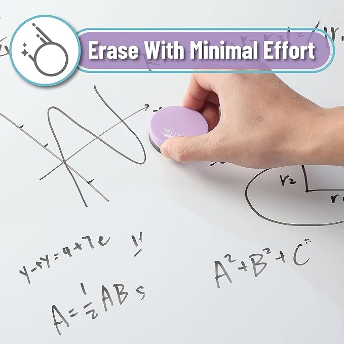 Mr. Pen- Round Magnetic Dry Erase Erasers, 24 Pack | Colorful Small Magnetic - Image 5