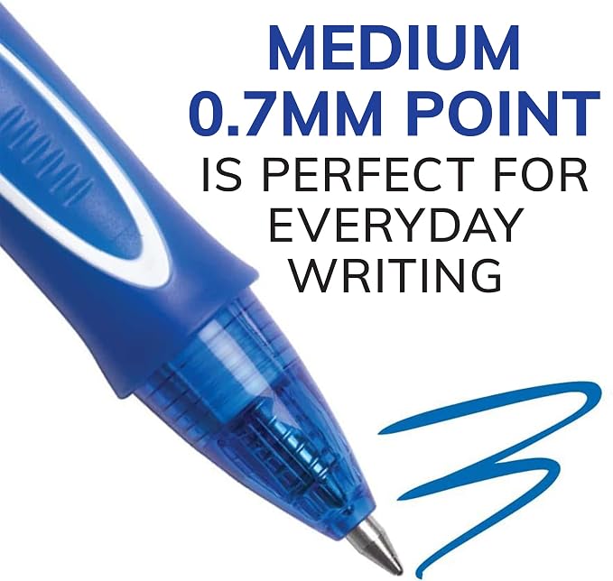 BIC Gelocity Quick Dry Blue Gel Pens, Medium Point, School Supplies - Image 8