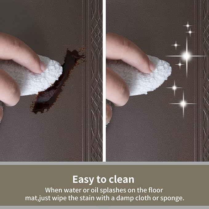 20x 42 Inch Extra Support Anti Fatigue Comfort Kitchen Mat, Waterproof Long Kitchen Runner, Non-Slip Standing Desk Mat, Commercial Pads for Offices, Home, Garages (Bordeaux Coffee, 20'' x 42'')-DeskLoop Office