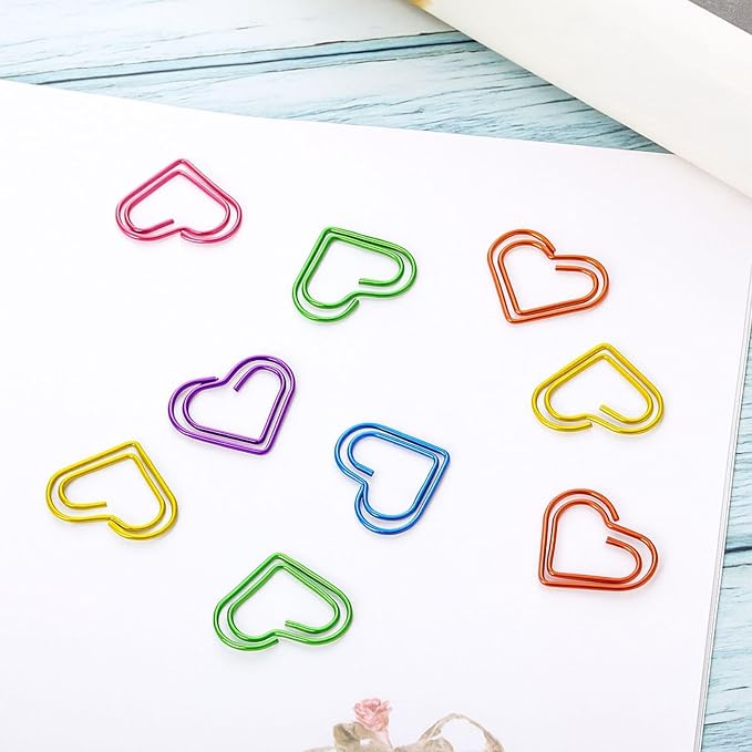 Frienda 105 Pieces Heart Paper Clips Colorful Paperclips Metal - Image 5
