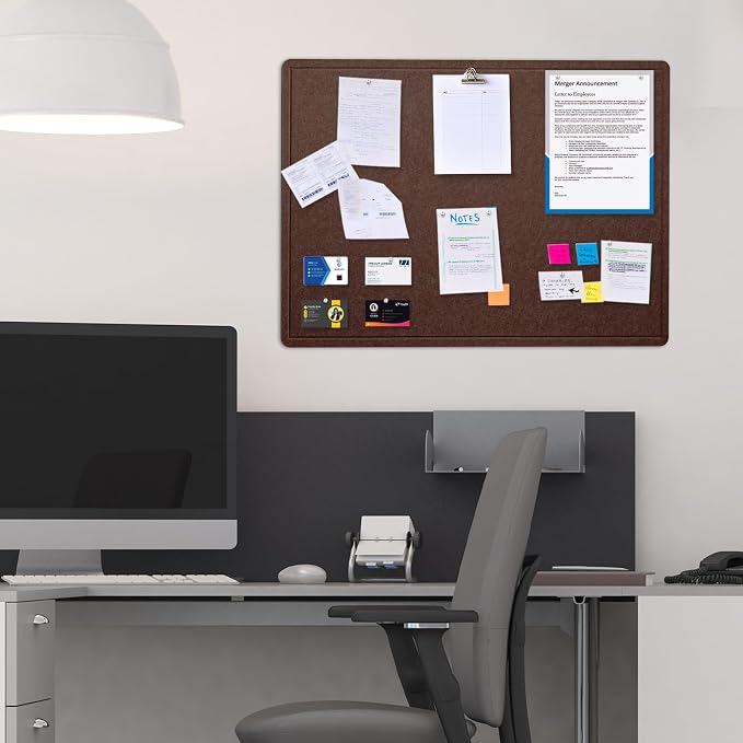 Bulletin Board, 24 x 18 inches Felt Board Decorative Pin Board, Cork Board - Image 7