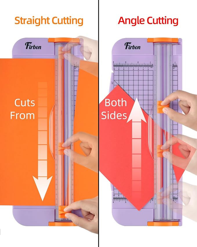 Firbon Purple A4 Paper Cutter, 12 Inch Titanium Straight Paper Trimmer with Side Ruler for Scrapbooking Craft, Paper, Coupon, Label, Cardstock-DeskLoop Office