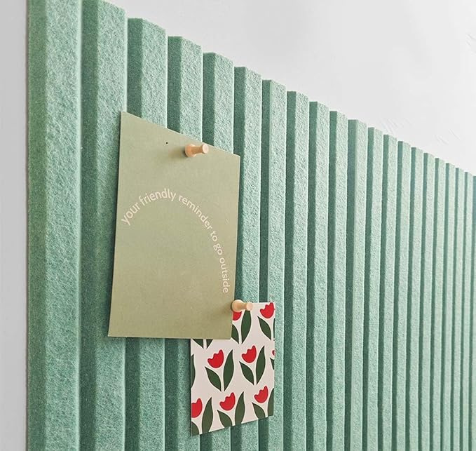 Large Cork Board for Office, 8 Pack Felt Wall Tiles with Slat Wall Paneling and Safe Removable Adhesive Tabs, Felt Bulletin Board Pin Board Cork Boards for Walls (Sage Green)-DeskLoop Office