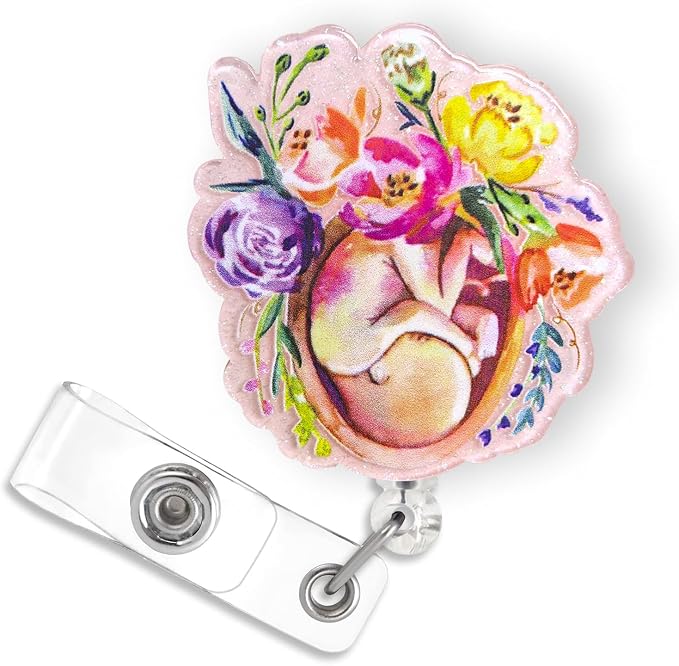 Floral Fetus L&D Badge Reel Retractable by Bydevia