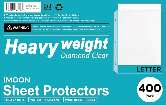 Heavyweight 3-Hole Letter Size Sheet Protectors by Unknown