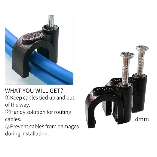 100 Pack Nail in Cable Clips Ethernet Cable Nails Tacks Clips 8mm - Image 8