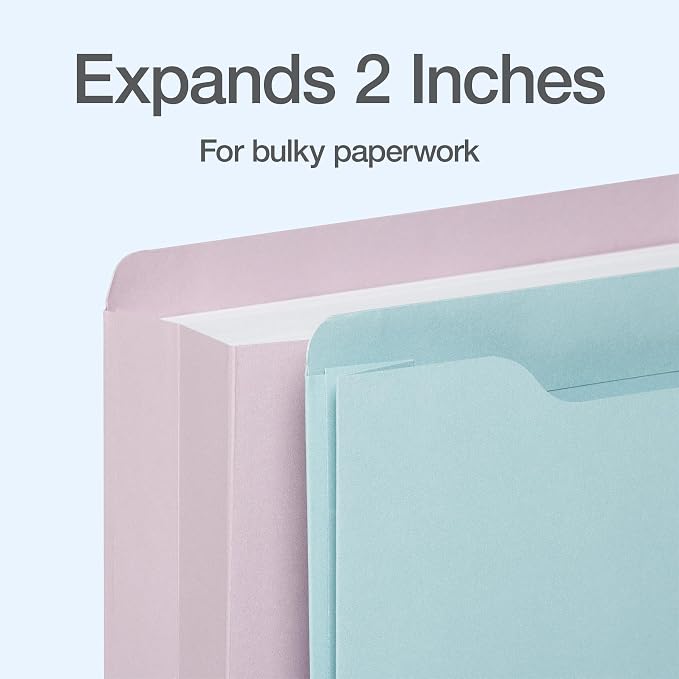 Oxford Expanding File Folders, 8 Pack, Closed Sides, Expands 2", 4 Pastel Colors - Image 4