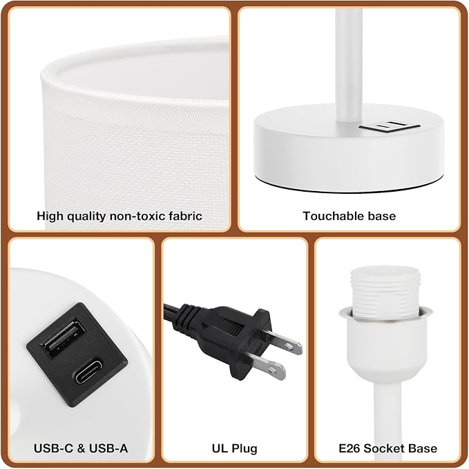 Dicoool White Touch Bedside Lamp - Image 6