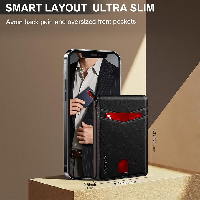 Wallet for Men Slim RFID Blocking Leather Credit Card Holder Wallet for 14 Cards - Image 4