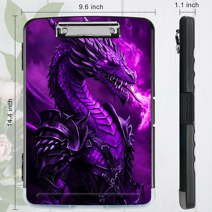 Purple Flaming Dragon A4 Clipboard - Image 3